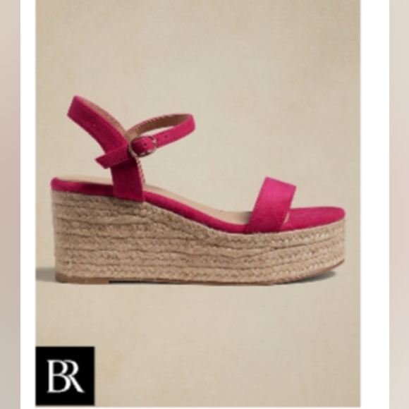 Banana Republic Platform Strappy Espadrille Maui Rose, Size 9 - Picture 2 of 14